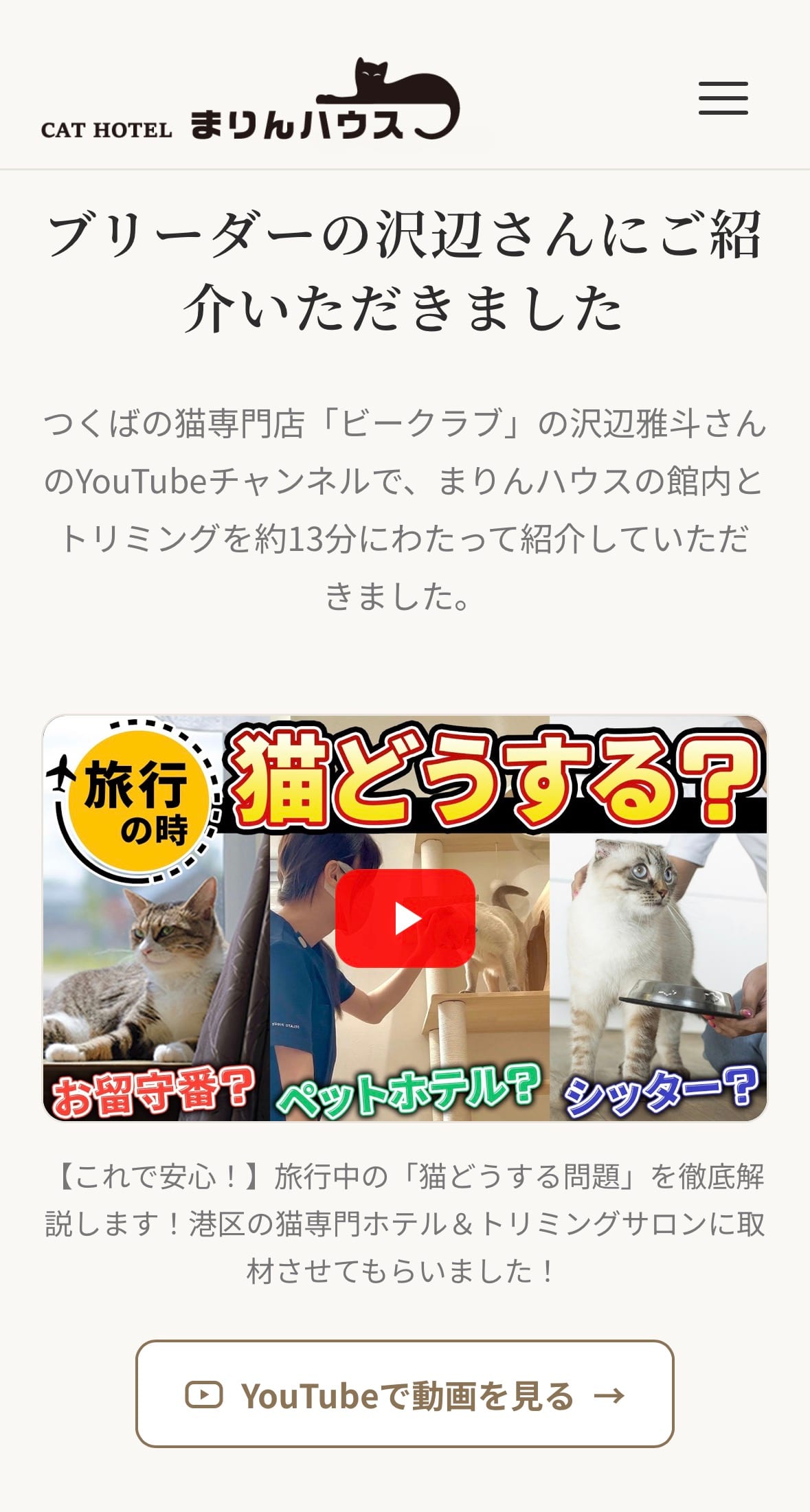 ビークラブ沢辺さんの動画で、まりんハウスをご紹介いただきました！